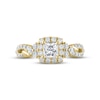 Thumbnail Image 3 of THE LEO Diamond Engagement Ring 1-1/8 ct tw Princess & Round-cut 14K Yellow Gold