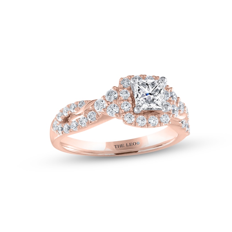 Main Image 1 of THE LEO Diamond Engagement Ring 1-1/8 ct tw Princess & Round-cut 14K Rose Gold