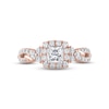 Thumbnail Image 3 of THE LEO Diamond Engagement Ring 1-1/8 ct tw Princess & Round-cut 14K Rose Gold