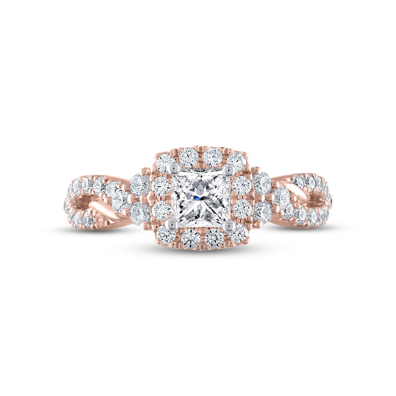 Main Image 3 of THE LEO Diamond Engagement Ring 1-1/8 ct tw Princess & Round-cut 14K Rose Gold