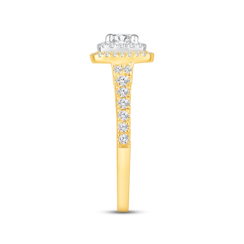 Main Image 2 of Diamond Engagement Ring 1 ct tw Round-cut 14K Two-Tone Gold