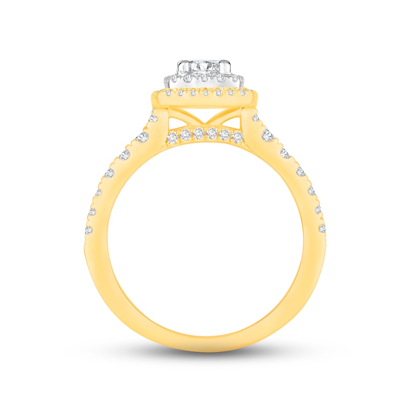 Main Image 3 of Diamond Engagement Ring 1 ct tw Round-cut 14K Two-Tone Gold