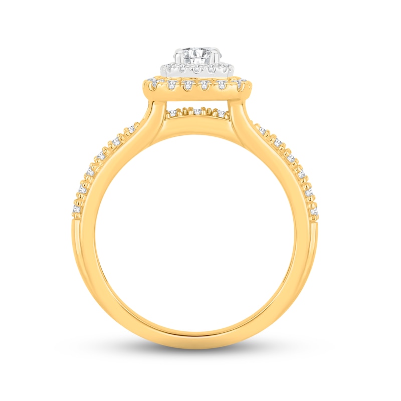 Main Image 3 of Diamond Engagement Ring 3/4 ct tw Round-cut 14K Two-Tone Gold