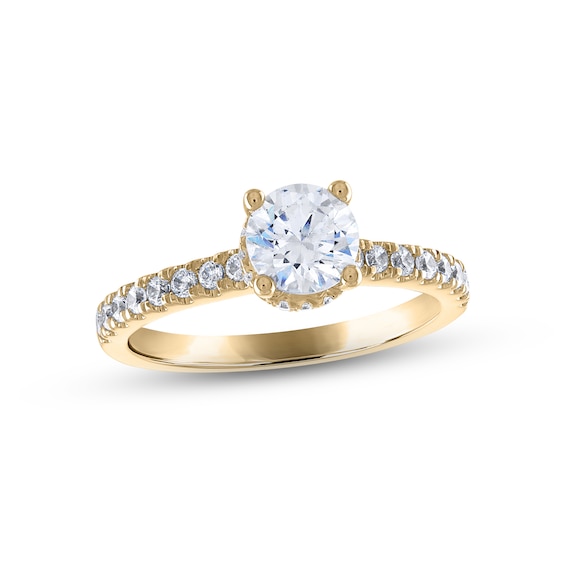 Diamond Engagement Ring 1-1/3 ct tw Round-cut 14K Yellow Gold