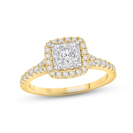 Now + Forever Multi-Diamond Engagement Ring 3/4 ct tw Round-cut 10K Two-Tone Gold