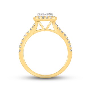 Multi-Diamond Engagement Ring 3/4 ct tw Round-cut 10K Two-Tone Gold | Kay