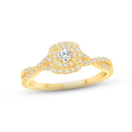 Now + Forever Diamond Engagement Ring 3/8 ct tw Round-cut 10K Yellow Gold