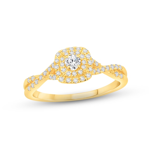 Diamond Engagement Ring 3/8 ct tw Round-cut 10K Yellow Gold