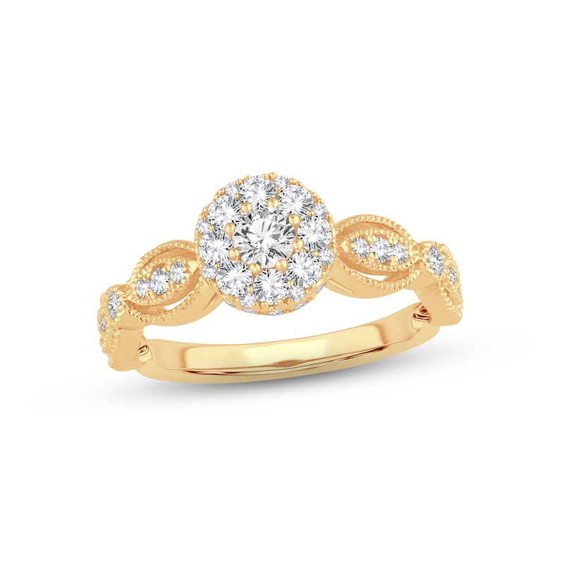 Main Image 1 of Diamond Engagement Ring 3/4 ct tw Round-cut 14K Yellow Gold