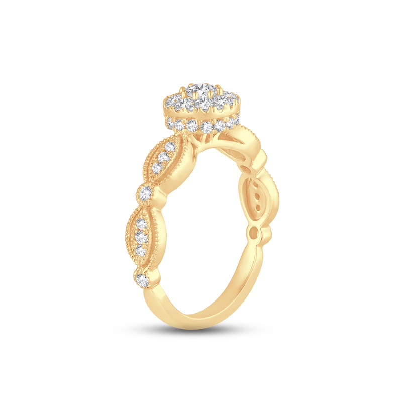 Main Image 2 of Diamond Engagement Ring 3/4 ct tw Round-cut 14K Yellow Gold