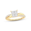 Thumbnail Image 0 of Multi-Diamond Engagement Ring 1 ct tw Princess & Round-cut 14K Yellow Gold