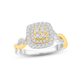 Diamond Engagement Ring 5/8 ct tw Round-cut 14K Two-Tone Gold