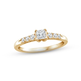 Now + Forever Diamond Engagement Ring 3/8 ct tw Princess & Round-cut 14K Yellow Gold