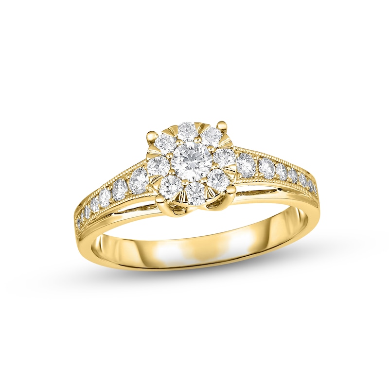 Main Image 1 of Diamond Engagement Ring 1/2 ct tw Round-cut 14K Yellow Gold