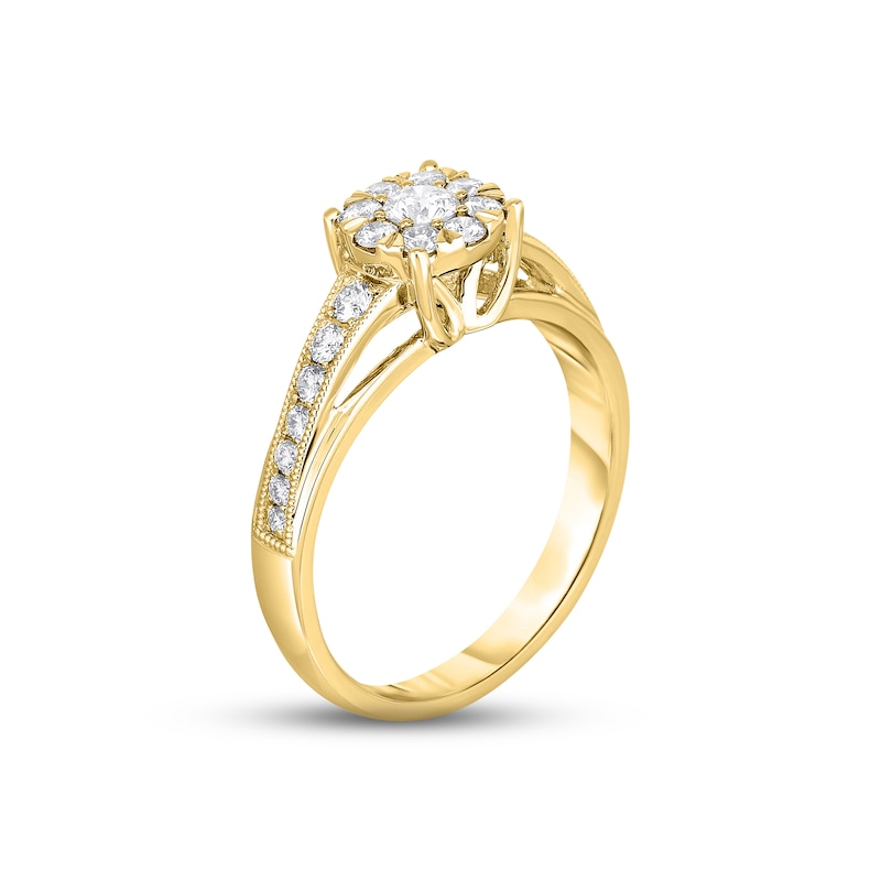 Main Image 2 of Diamond Engagement Ring 1/2 ct tw Round-cut 14K Yellow Gold