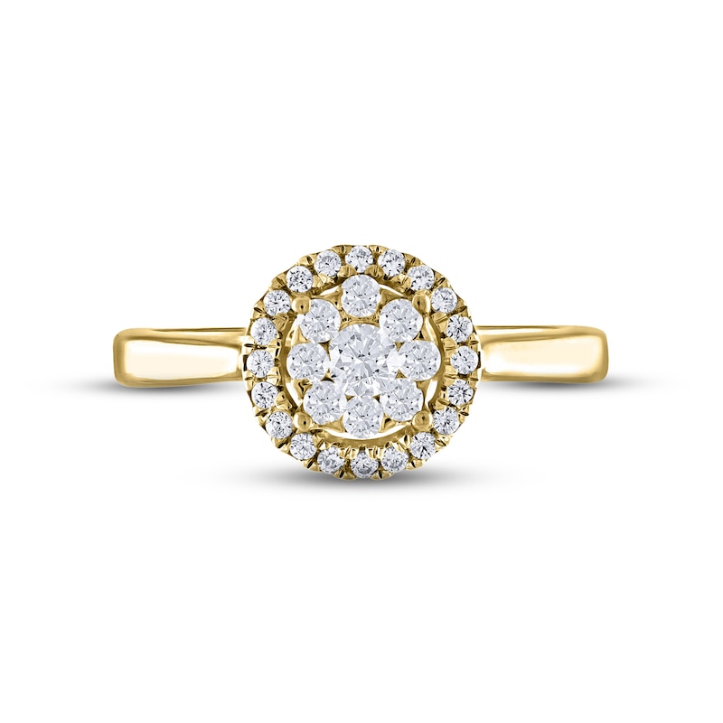 Main Image 3 of Multi-Diamond Engagement Ring 3/8 ct tw Round-cut 14K Yellow Gold