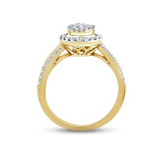 Multi-Diamond Engagement Ring 3/4 ct tw Round-cut 14K Yellow Gold | Kay