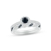 Thumbnail Image 1 of Black & White Diamond Bridal Set 1/2 ct tw Round-cut 10K White Gold