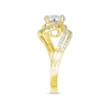 Thumbnail Image 3 of Round-Cut Multi-Diamond Center Engagement Ring 5/8 ct tw 14K Two-Tone Gold