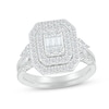 Thumbnail Image 1 of Multi-Diamond Center Bridal Set 7/8 ct tw Baguette & Round-cut 10K White Gold