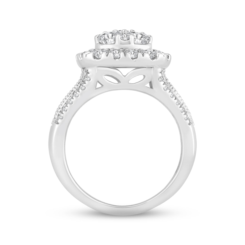 Main Image 2 of Multi-Diamond Center Engagement Ring 2 ct tw Round-cut 14K White Gold