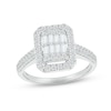 Thumbnail Image 3 of Multi-Diamond Center Bridal Set 1 ct tw Baguette & Round-cut 10K White Gold