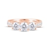 Thumbnail Image 4 of Diamond Three-Stone Engagement Ring 2 ct tw Round-cut 14K Rose Gold