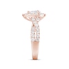 Thumbnail Image 1 of Diamond Halo Engagement Ring 1-1/2 ct tw Pear & Round-cut 18K Rose Gold