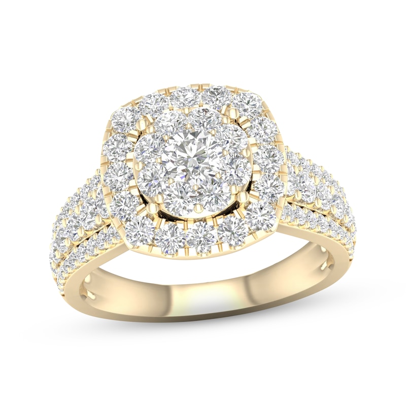 Main Image 1 of Multi-Diamond Engagement Ring 2 ct tw Round-cut 18K Yellow Gold