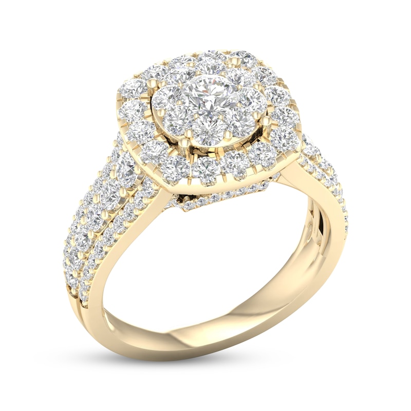 Main Image 2 of Multi-Diamond Engagement Ring 2 ct tw Round-cut 18K Yellow Gold