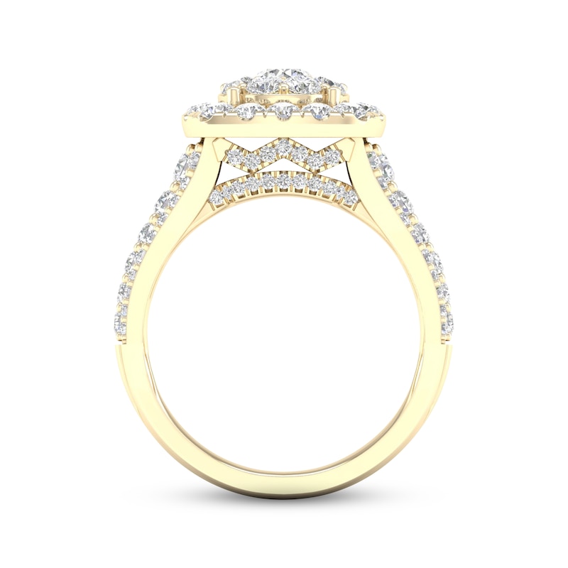 Main Image 4 of Multi-Diamond Engagement Ring 2 ct tw Round-cut 18K Yellow Gold