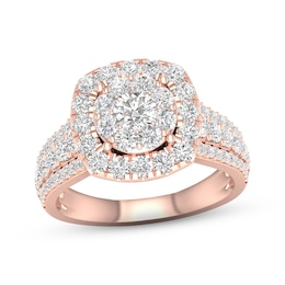 Now + Forever Multi-Diamond Engagement Ring 2 ct tw Round-cut 18K Rose Gold