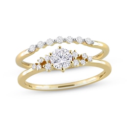 Now + Forever Diamond Bridal Set 1/2 ct tw Round-cut 10K Yellow Gold