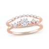 Thumbnail Image 0 of Diamond Bridal Set 1/2 ct tw Round & Princess-cut 14K Rose Gold