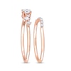 Thumbnail Image 1 of Diamond Bridal Set 1/2 ct tw Round & Princess-cut 14K Rose Gold