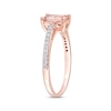 Thumbnail Image 1 of Morganite & Diamond Engagement Ring 1/10 ct tw Emerald & Round-cut 10K Rose Gold