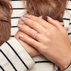 Thumbnail Image 3 of Morganite & Diamond Engagement Ring 1/10 ct tw Emerald & Round-cut 10K Rose Gold