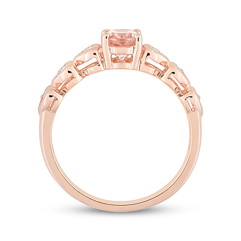 Main Image 3 of Morganite & Diamond Heart Engagement Ring 10K Rose Gold