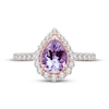 Thumbnail Image 2 of Amethyst & Diamond Engagement Ring 1/2 ct tw Pear & Round-cut 10K Rose Gold