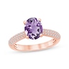 Thumbnail Image 0 of Amethyst & Diamond Engagement Ring 1/5 ct tw Oval & Round-cut 10K Rose Gold