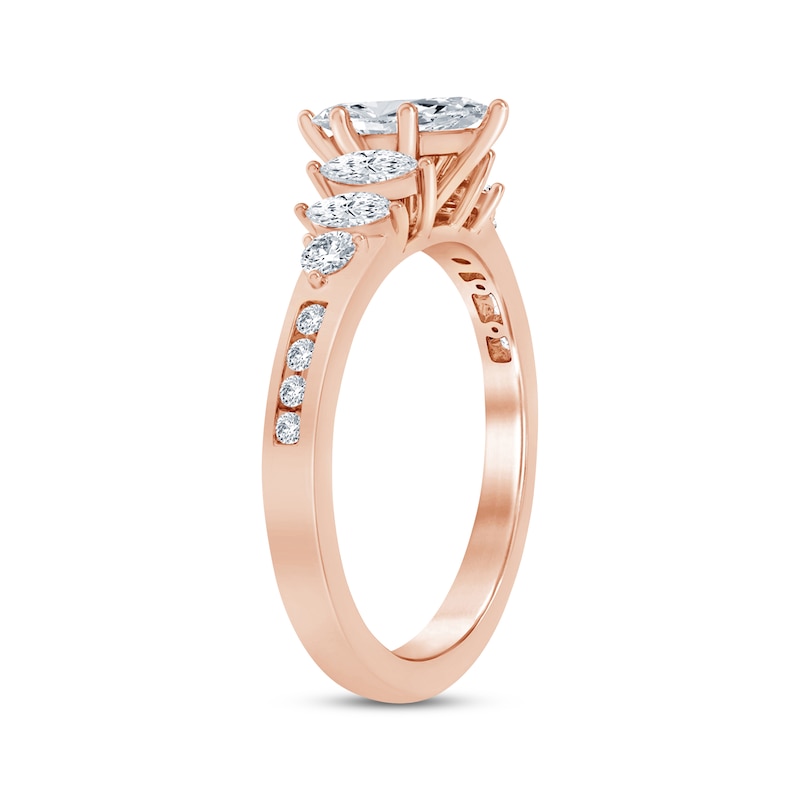 Main Image 2 of Diamond Engagement Ring 7/8 ct tw Marquise & Round-cut 14K Rose Gold