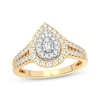 Thumbnail Image 0 of Multi-Diamond Center Pear Engagement Ring 1/3 ct tw Round-cut 10K Yellow Gold