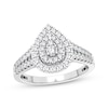 Thumbnail Image 1 of Multi-Diamond Center Pear Engagement Ring 1/3 ct tw Round-cut 10K White Gold