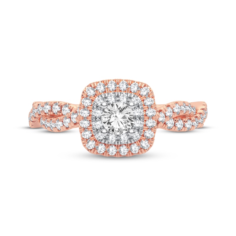 Diamond Cushion Engagement Ring 1/3 ct tw Round-cut 10K Rose Gold | Kay