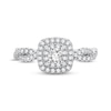 Thumbnail Image 2 of Multi-Diamond Center Cushion Engagement Ring 1/3 ct tw Round-cut 10K White Gold