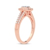 Thumbnail Image 1 of Multi-Diamond Center Pear Milgrain Engagement Ring 1/3 ct tw Round-cut 10K Rose Gold