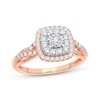 Thumbnail Image 1 of Diamond Cushion Engagement Ring 1/3 ct tw Round-cut 10K Rose Gold