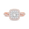 Thumbnail Image 3 of Diamond Cushion Engagement Ring 1/3 ct tw Round-cut 10K Rose Gold