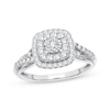Thumbnail Image 0 of Multi-Diamond Cushion Engagement Ring 1/3 ct tw Round-cut 10K White Gold