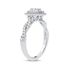 Thumbnail Image 2 of Multi-Diamond Center Pear Twist Engagement Ring 1/3 ct tw Round-cut 10K White Gold